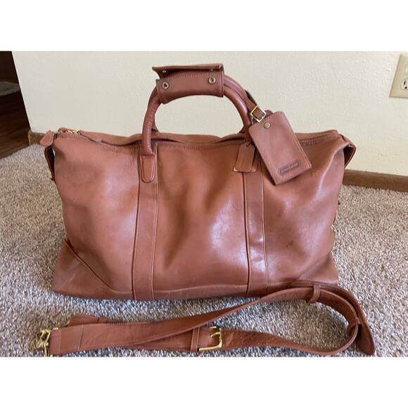 Vintage Coach Cabin/Duffle Large British Tan Bag 0502 90s - Picture 1 of 16